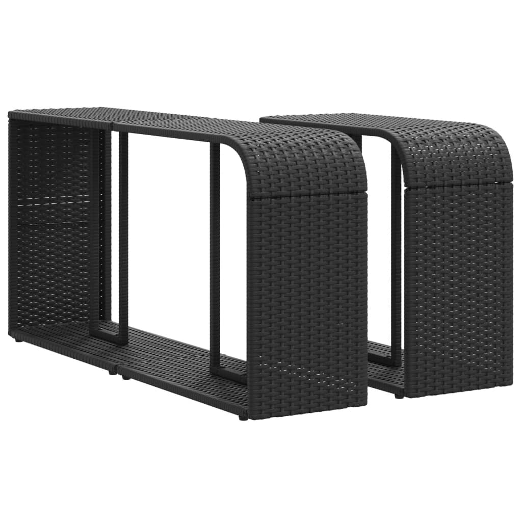 10-tlg. Garten-Sofagarnitur mit Kissen Schwarz Poly Rattan