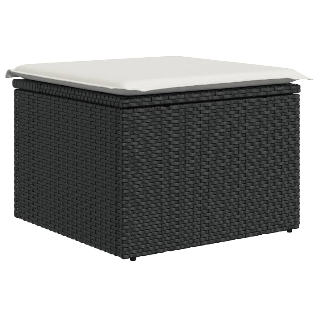 10-tlg. Garten-Sofagarnitur mit Kissen Schwarz Poly Rattan - Pazzar.ch