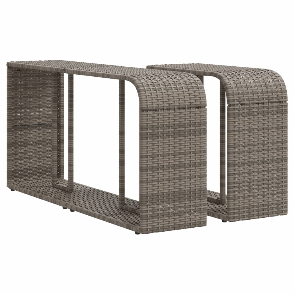 10-tlg. Garten-Sofagarnitur mit Kissen Grau Poly Rattan - Pazzar.ch