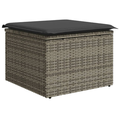 10-tlg. Garten-Sofagarnitur mit Kissen Hellgrau Poly Rattan - Pazzar.ch