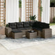 8-tlg. Garten-Sofagarnitur mit Kissen Grau Poly Rattan