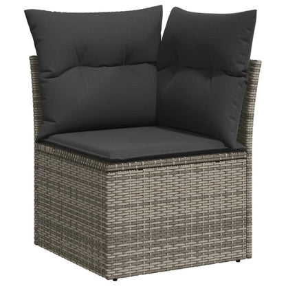 8-tlg. Garten-Sofagarnitur mit Kissen Grau Poly Rattan - Pazzar.ch