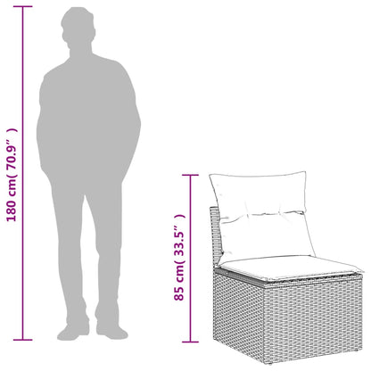 8-tlg. Garten-Sofagarnitur mit Kissen Grau Poly Rattan - Pazzar.ch