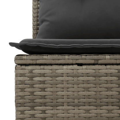 8-tlg. Garten-Sofagarnitur mit Kissen Grau Poly Rattan - Pazzar.ch