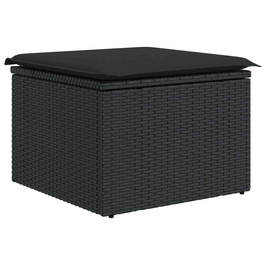 10-tlg. Garten-Sofagarnitur mit Kissen Schwarz Poly Rattan - Pazzar.ch