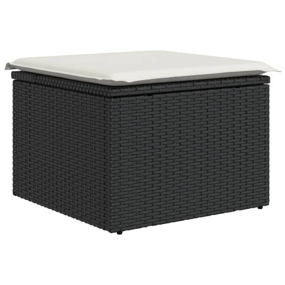 10-tlg. Garten-Sofagarnitur mit Kissen Schwarz Poly Rattan - Pazzar.ch