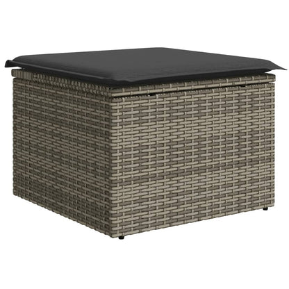 10-tlg. Garten-Sofagarnitur mit Kissen Grau Poly Rattan - Pazzar.ch