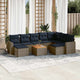10-teiliges Gartensofa-Set mit Kissen, grau, Polyrattan