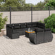 10-tlg. Garten-Sofagarnitur mit Kissen Schwarz Poly Rattan