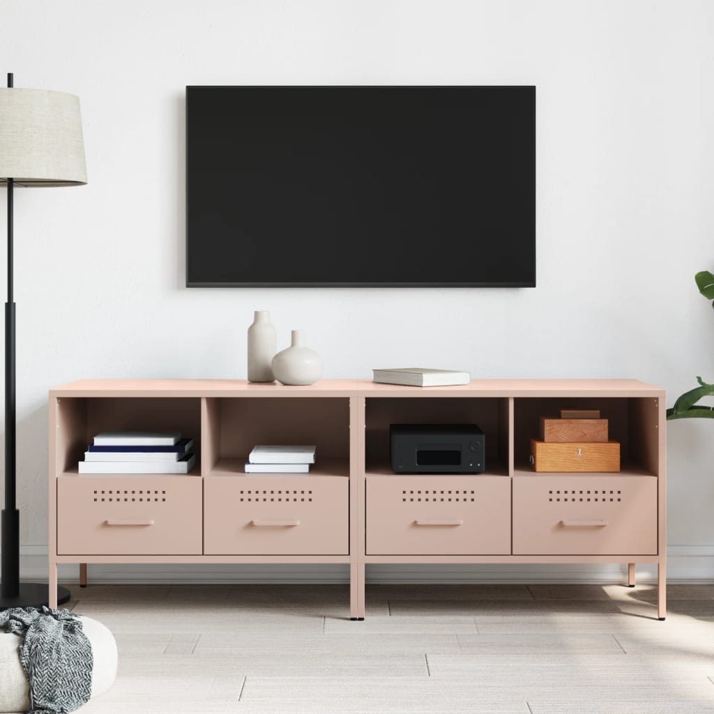 TV-Schränke 2 Stk. Rosa 68x39x50,5 cm Stahl - Pazzar.ch