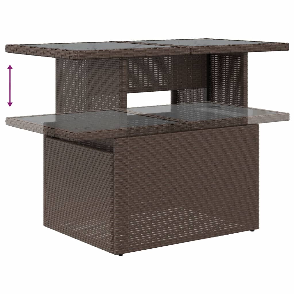 8-tlg. Garten-Sofagarnitur mit Kissen Braun Poly Rattan - Pazzar.ch
