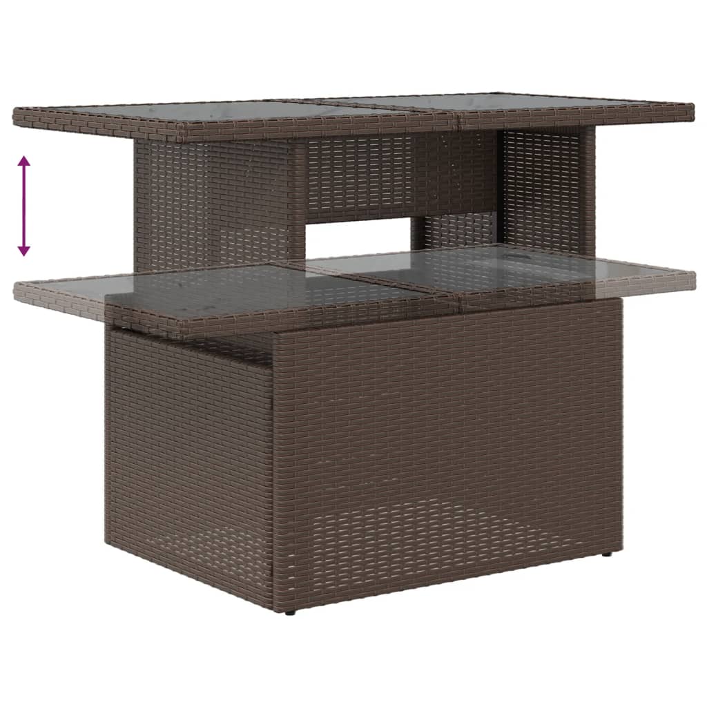 8-tlg. Garten-Sofagarnitur mit Kissen Braun Poly Rattan - Pazzar.ch