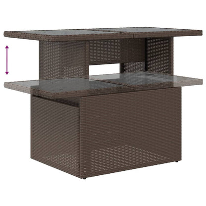 8-tlg. Garten-Sofagarnitur mit Kissen Braun Poly Rattan - Pazzar.ch