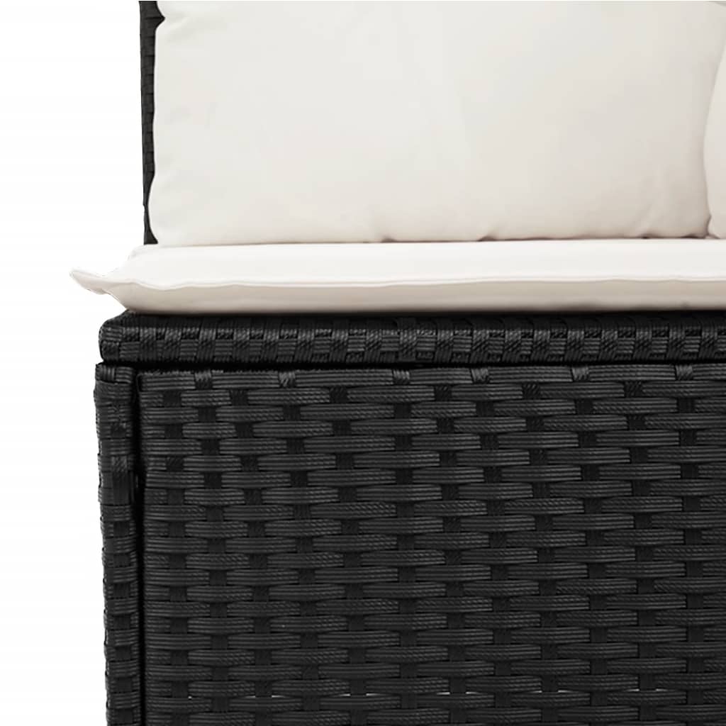 10-tlg. Garten-Sofagarnitur mit Kissen Schwarz Poly Rattan - Pazzar.ch