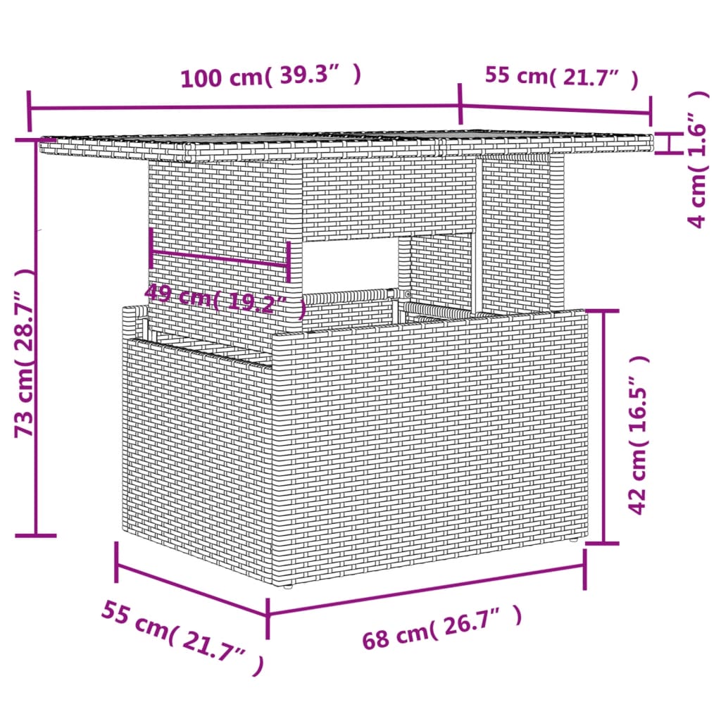 10-tlg. Garten-Sofagarnitur mit Kissen Grau Poly Rattan - Pazzar.ch