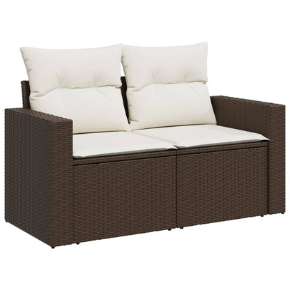 8-tlg. Garten-Sofagarnitur mit Kissen Braun Poly Rattan - Pazzar.ch