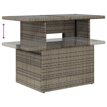 8-tlg. Garten-Sofagarnitur mit Kissen Grau Poly Rattan - Pazzar.ch