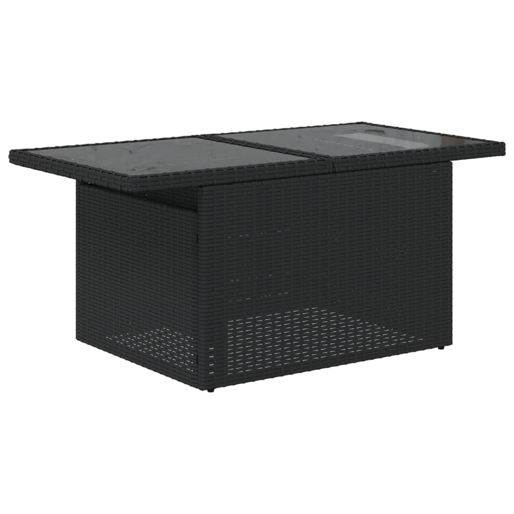 10-tlg. Garten-Sofagarnitur mit Kissen Schwarz Poly Rattan - Pazzar.ch