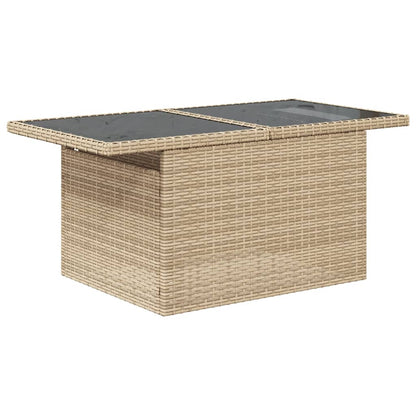 10-tlg. Garten-Sofagarnitur mit Kissen Beige Poly Rattan - Pazzar.ch