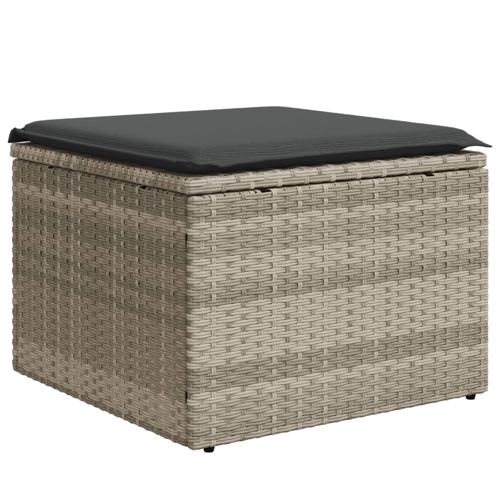 8-tlg. Garten-Sofagarnitur mit Kissen Hellgrau Poly Rattan - Pazzar.ch