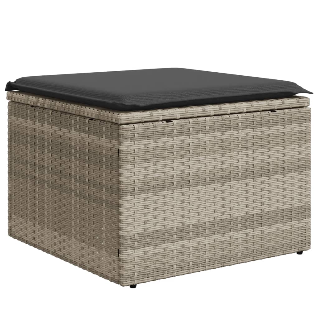 8-tlg. Garten-Sofagarnitur mit Kissen Hellgrau Poly Rattan - Pazzar.ch