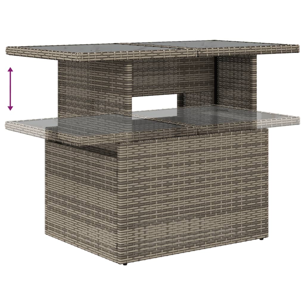 8-tlg. Garten-Sofagarnitur mit Kissen Grau Poly Rattan - Pazzar.ch