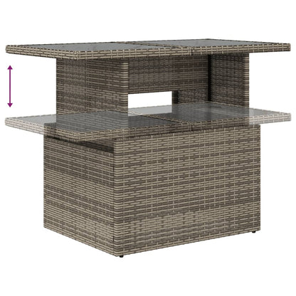 8-tlg. Garten-Sofagarnitur mit Kissen Grau Poly Rattan - Pazzar.ch