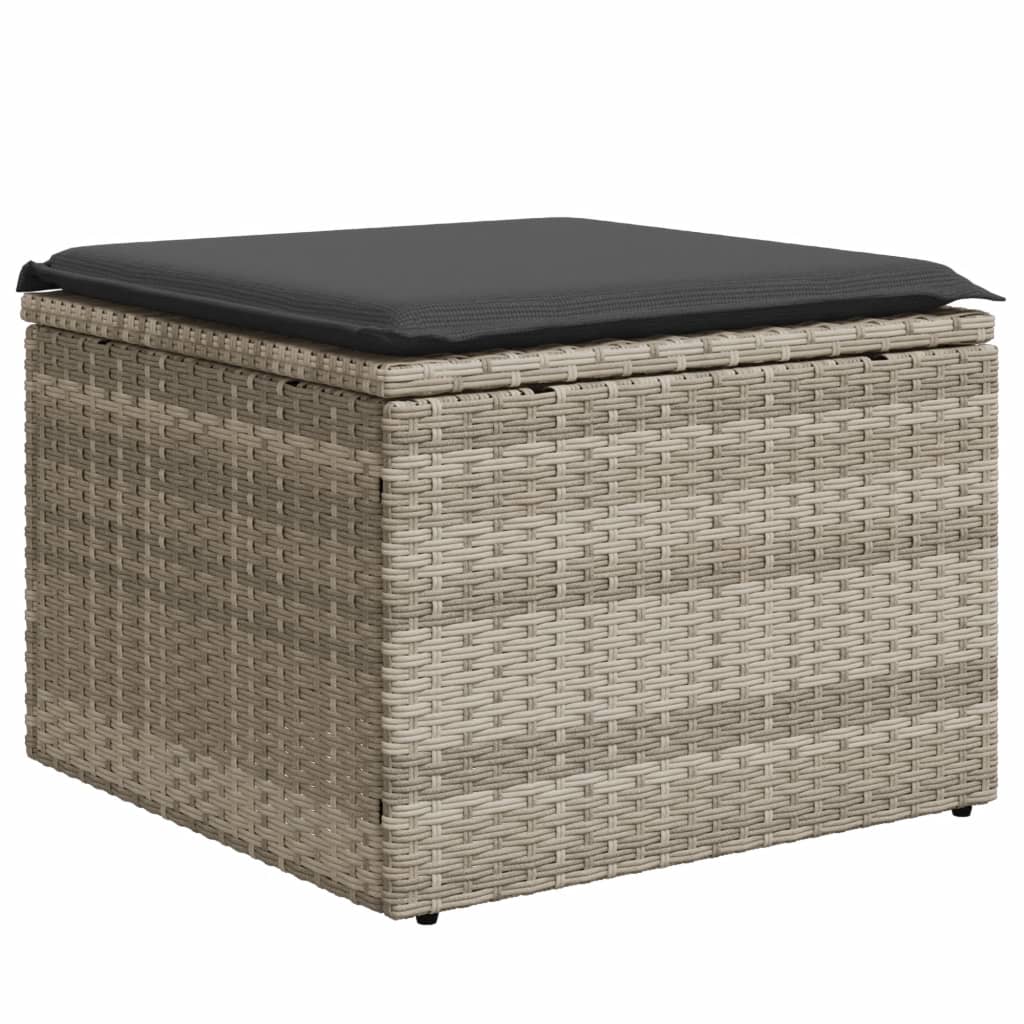 8-tlg. Garten-Sofagarnitur mit Kissen Hellgrau Poly Rattan - Pazzar.ch