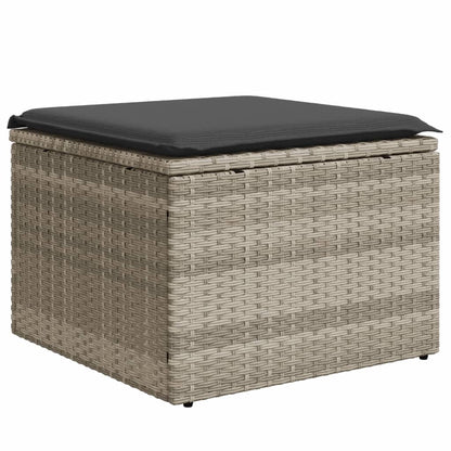 8-tlg. Garten-Sofagarnitur mit Kissen Hellgrau Poly Rattan - Pazzar.ch