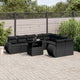 10-tlg. Garten-Sofagarnitur mit Kissen Schwarz Poly Rattan