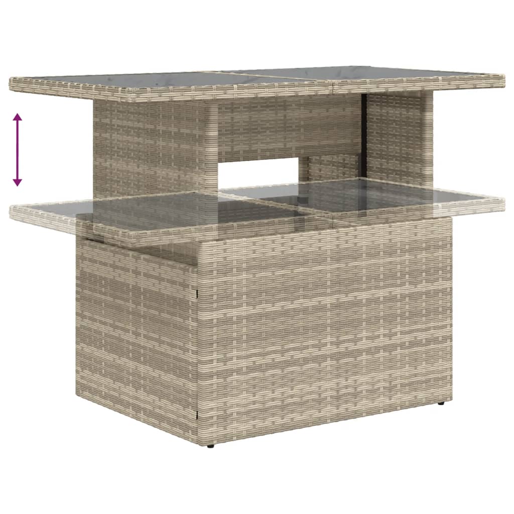 8-tlg. Garten-Sofagarnitur mit Kissen Hellgrau Poly Rattan - Pazzar.ch