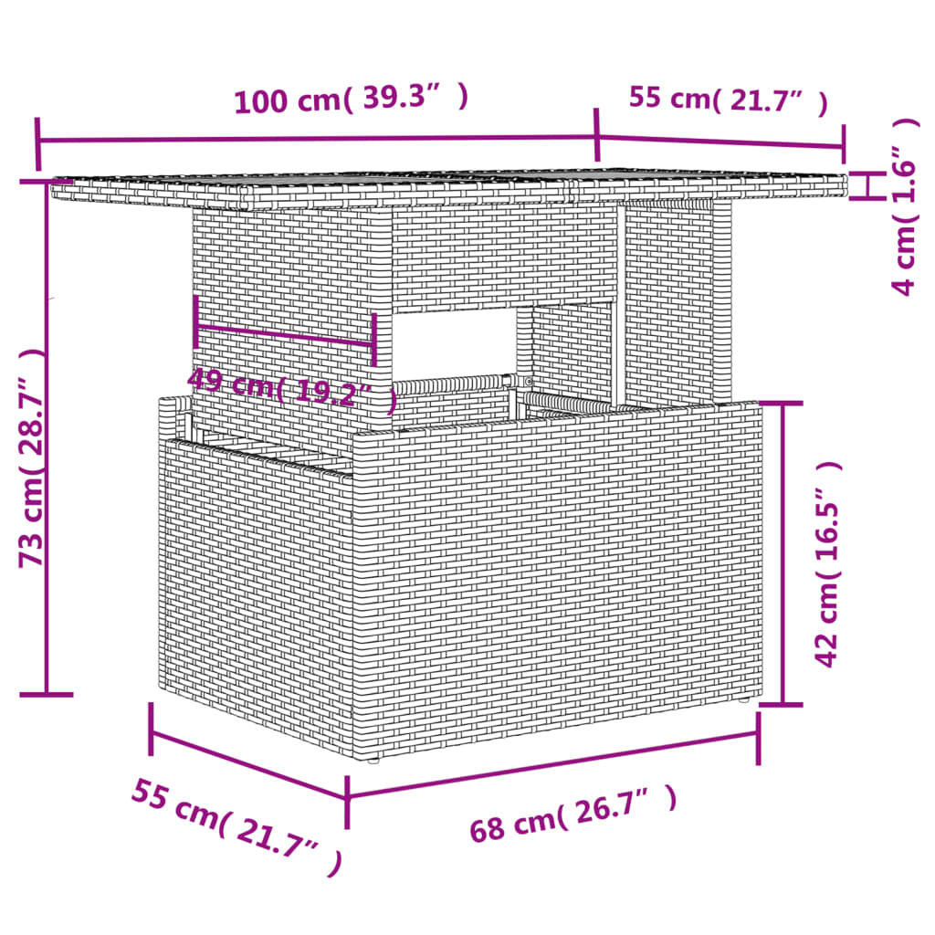 8-tlg. Garten-Sofagarnitur mit Kissen Hellgrau Poly Rattan - Pazzar.ch