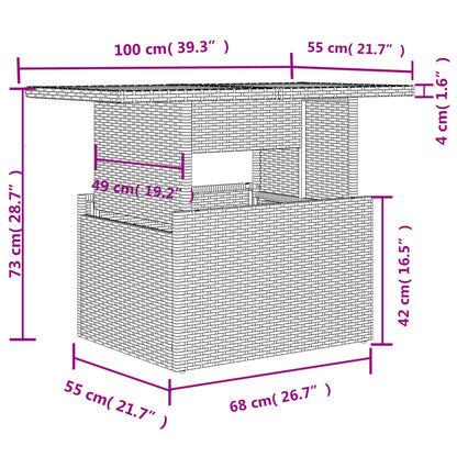 8-tlg. Garten-Sofagarnitur mit Kissen Hellgrau Poly Rattan - Pazzar.ch
