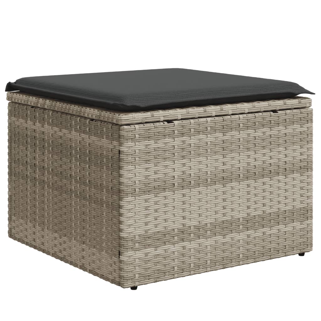 8-tlg. Garten-Sofagarnitur mit Kissen Hellgrau Poly Rattan - Pazzar.ch