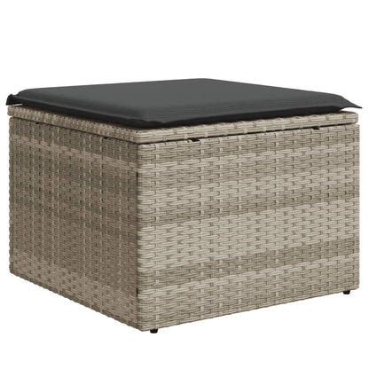 8-tlg. Garten-Sofagarnitur mit Kissen Hellgrau Poly Rattan - Pazzar.ch