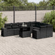 10-tlg. Garten-Sofagarnitur mit Kissen Schwarz Poly Rattan