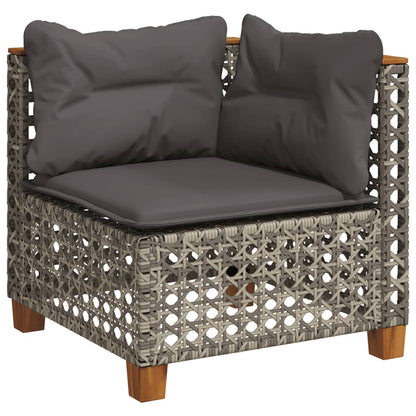 8-tlg. Garten-Sofagarnitur mit Kissen Grau Poly Rattan - Pazzar.ch