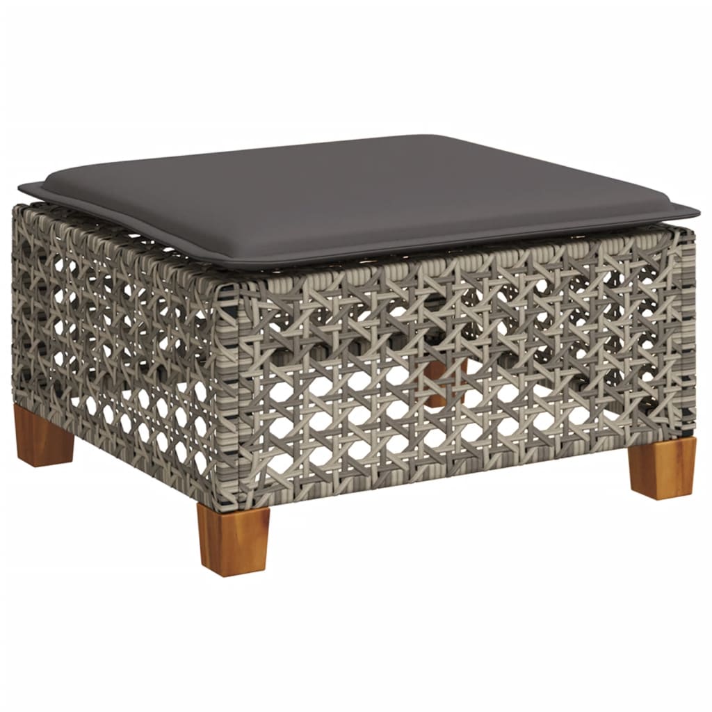 8-tlg. Garten-Sofagarnitur mit Kissen Grau Poly Rattan - Pazzar.ch