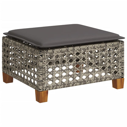 8-tlg. Garten-Sofagarnitur mit Kissen Grau Poly Rattan - Pazzar.ch