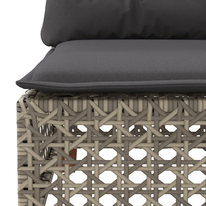 8-tlg. Garten-Sofagarnitur mit Kissen Grau Poly Rattan - Pazzar.ch