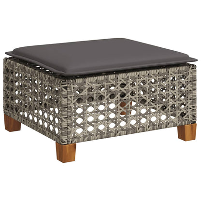 8-tlg. Garten-Sofagarnitur mit Kissen Grau Poly Rattan - Pazzar.ch