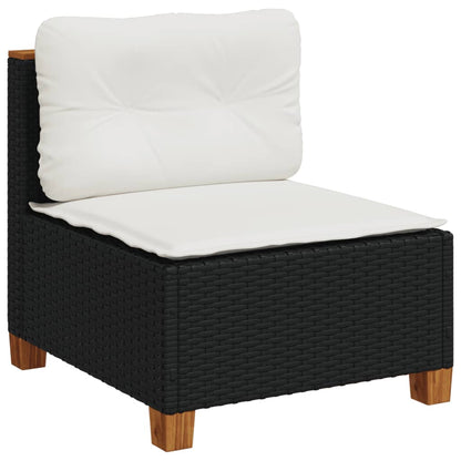 10-tlg. Garten-Sofagarnitur mit Kissen Schwarz Poly Rattan - Pazzar.ch