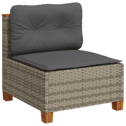 10-tlg. Garten-Sofagarnitur mit Kissen Grau Poly Rattan - Pazzar.ch