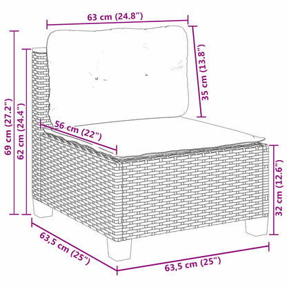 10-tlg. Garten-Sofagarnitur mit Kissen Beige Poly Rattan - Pazzar.ch