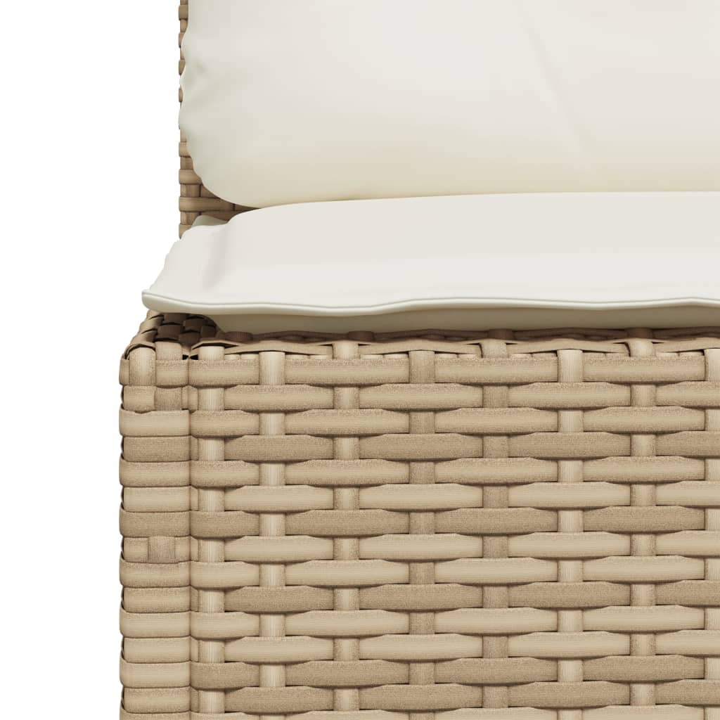 10-tlg. Garten-Sofagarnitur mit Kissen Beige Poly Rattan - Pazzar.ch