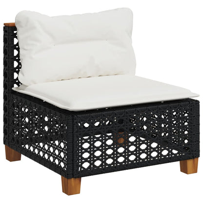 10-tlg. Garten-Sofagarnitur mit Kissen Schwarz Poly Rattan - Pazzar.ch