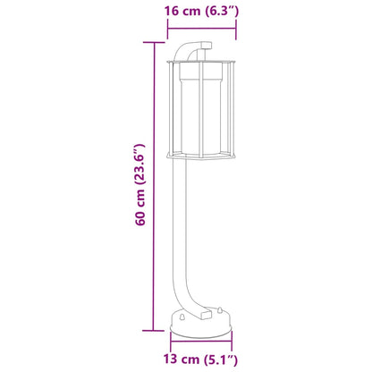 Wegeleuchten 3 Stk. Schwarz 60 cm Edelstahl - Pazzar.ch