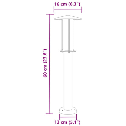 Wegeleuchte Schwarz 60 cm Edelstahl - Pazzar.ch