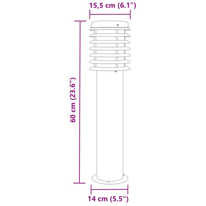 Wegeleuchten 3 Stk. Schwarz 60 cm Edelstahl - Pazzar.ch