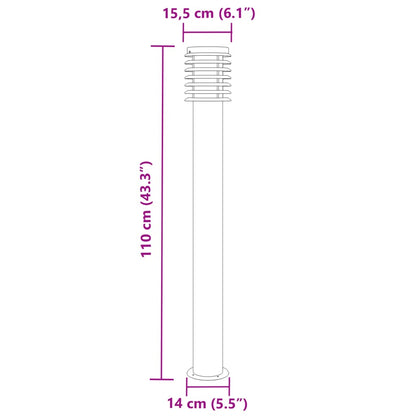 Wegeleuchte Schwarz 110 cm Edelstahl - Pazzar.ch